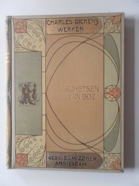 Dickens, Charles; vert Mevr. van Westrheene en Mensing, C.M. - Charles Dickens werken Schetsen van Boz Met houtgravuren naar teekeningen van F. Barnard