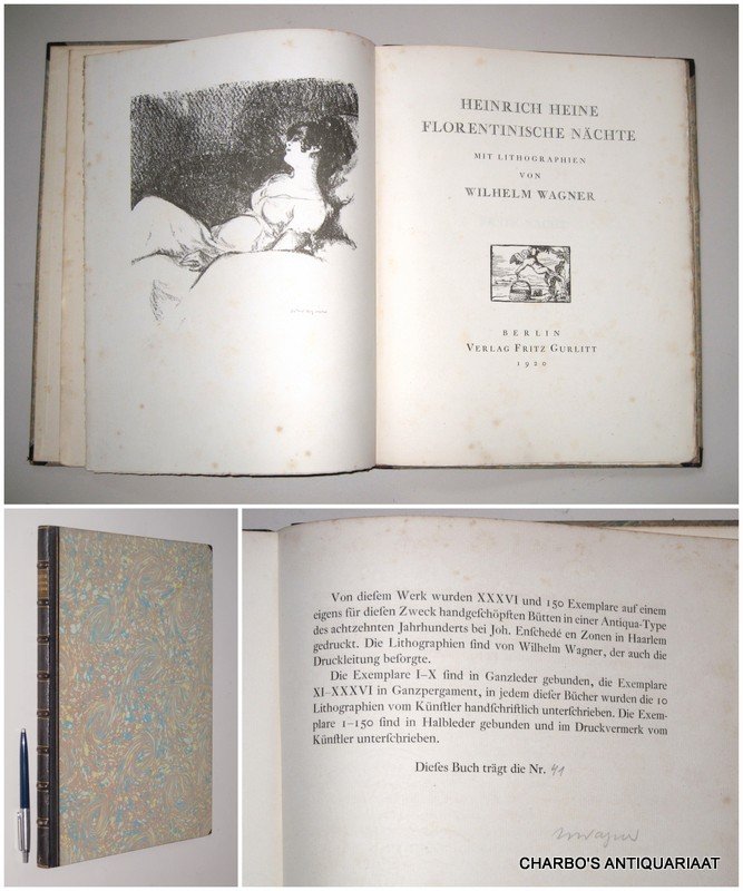 HEINE, HEINRICH, - Florentinische Nächte. Mit Lithographien von Wilhelm Wagner.