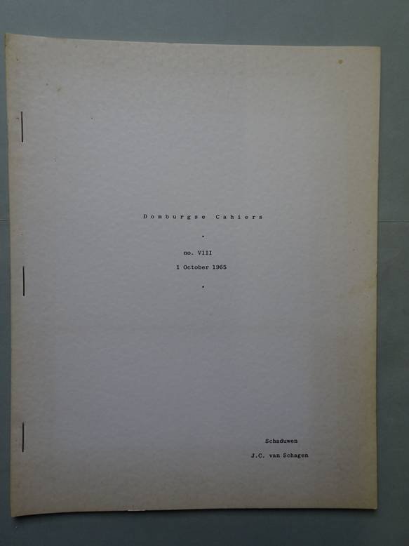 Schagen, J.C. van. - Schaduwen. Domburgse Cahiers no. VIII.