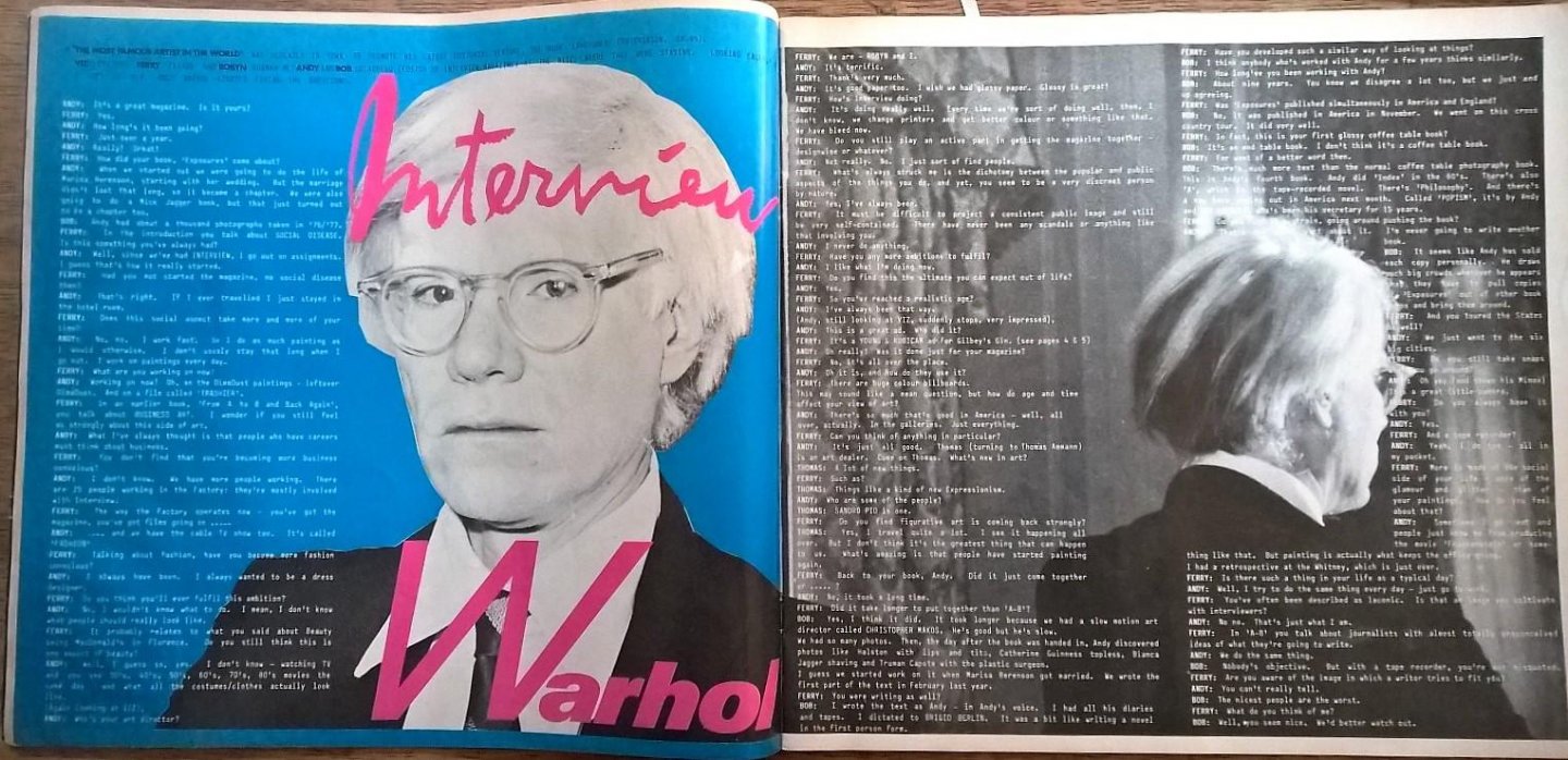 Zayadi, Ferry & Robyn Bowman (interview) - 'The most famous artist in the world' Interview met Andy Warhol n.a.v. de verschijning van het boek Exposures in het Verenigd Koninkrijk