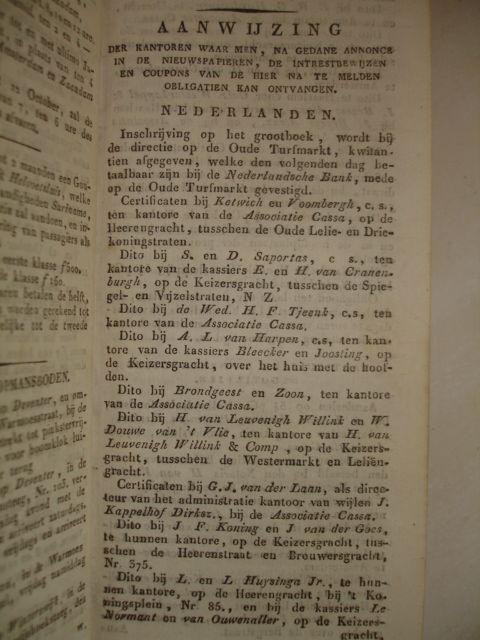 -. - Beurs zak-boekje voor het jaar 1830, waarin men, behalve den almanak, nog vinden kan: berigt van het afrijden der diligences, post- en vrachtwagens, eene aanwijzing van het vertrek der brieven, eene volledige lijst van de ligplaatsen en het ve...