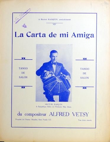 Vetsy, Alfred: - La carta de mi amiga. Tango de salon [Klavierbearbeitung]