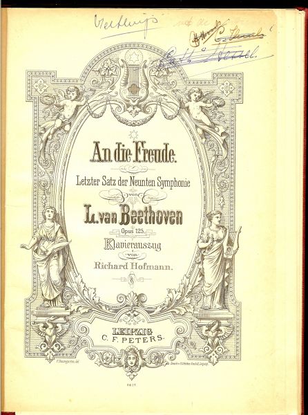 Beethoven, Ludwig von & Richard Hofmann - An die freude  .. Letzter Satz der Neunten Symphonie von Ludwig van Beethoven Opus.125 Klavierauszug von  Richard Hofmann