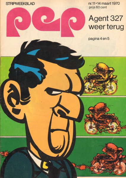 Diverse tekenaars - PEP 1970 nr. 11, stripweekblad, 14 maart 1970 met o.a. DIVERSE STRIPS/LAU VAN RAVENS EN ARIE VAN GEMERT (SCHEIDSRECHTERS VOETBAL)/AGENT 327 (COVER TEKENING/VERVOLGVERHAAL HET DODE SPOOR (QUINT & HANS G. KRESSE)
