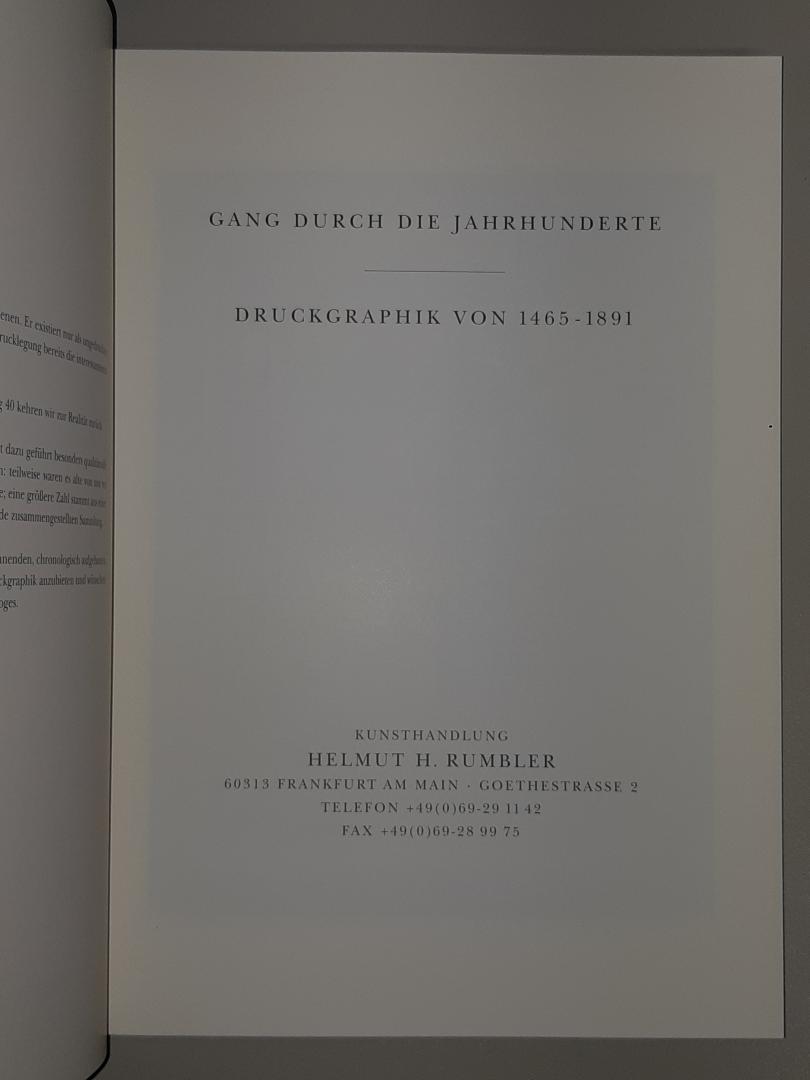  - Gang durch die Jahrhunderte. Druckgraphik von 1465-1891 (Katalog 40)