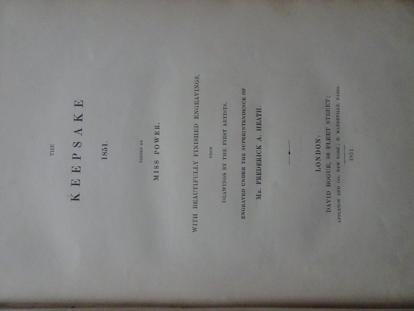  - THE KEEPSAKE FOR 1851