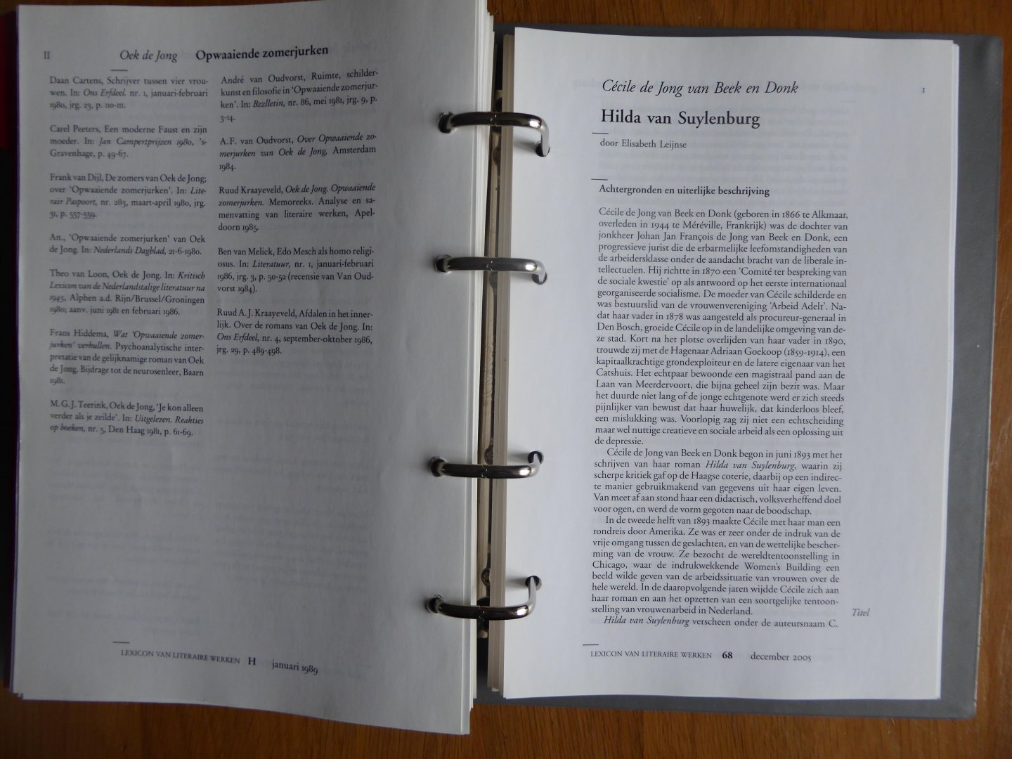 Jong van Beek en Donk, Cécile de / Leijnse, Elisabeth - Cécile de Jong van Beek en Donk - Hilda van Suylemburg (uit: Lexicon van Literaire Werken)