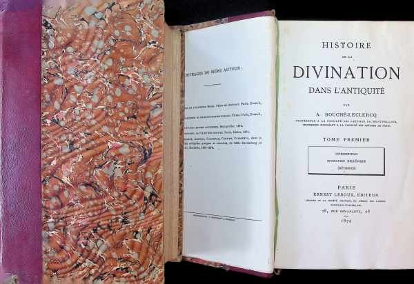 A. Bouché-Leclercq - Histoire de la Divination dans l'Antiquité 4 Tome dans 2 Volumes
