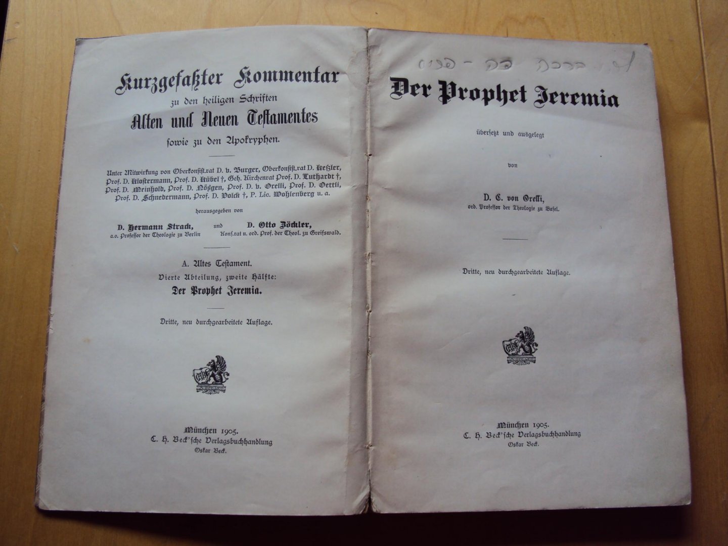 Orelli, D.C. von - Der Prophet Jeremia
