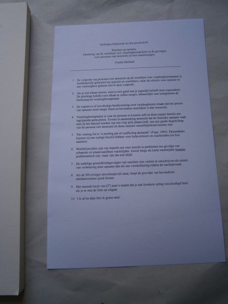 Meiland, Franka - Wachten op opname