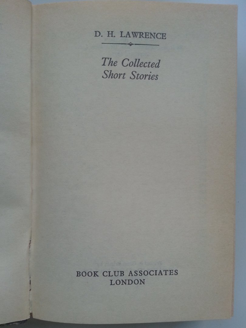 Lawrence, D.H. - The Collected Short Stories of D.H. Lawrence (ENGELSTALIG)