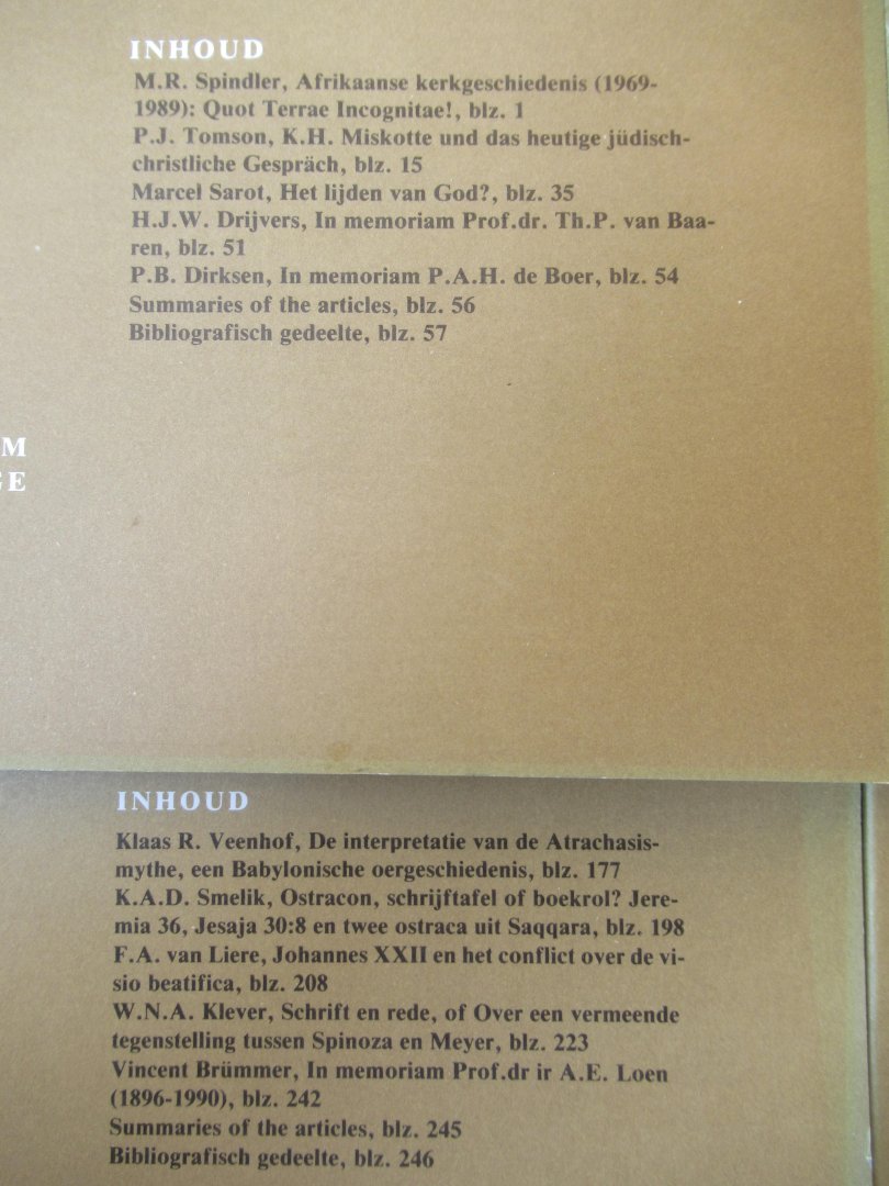 Redactie - Nederlands Theologisch Tijdschrift 44e jaargang 1990- 4 tijdschriften