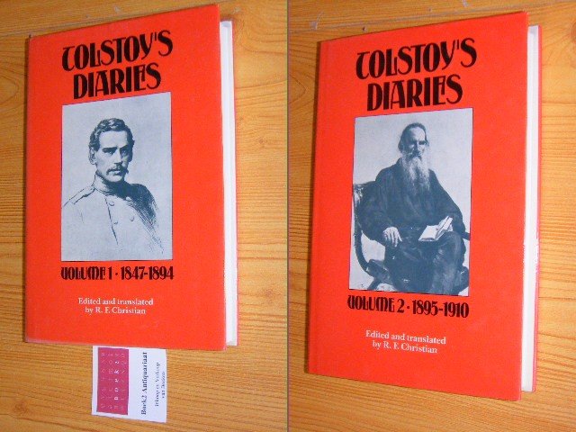 Leo Tolstoy (editor: Reginald F. Christian) - Tolstoy's diaries: Vol. 1. 1847-1894 - Vol. 2. 1895-1910 [complete set of 2]