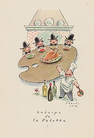 FABRÈS, Oscar - 2 ansichtkaarten voor Hotel Hamdorff, Laren (1939).