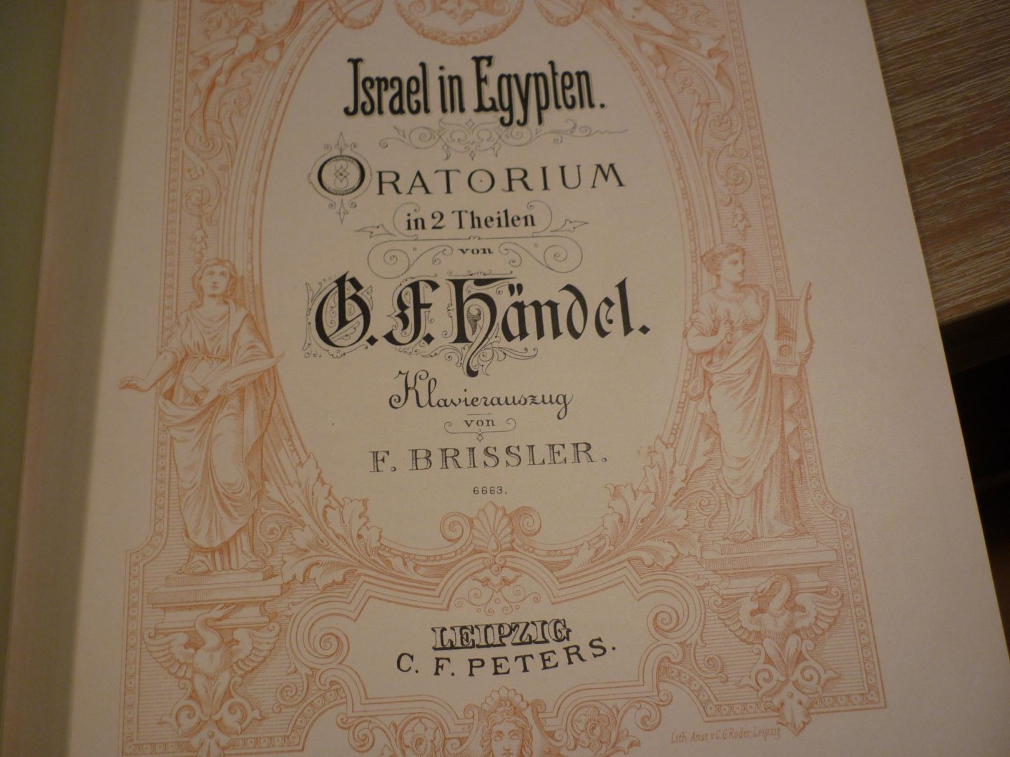 Handel; Georg Friedrich (1685-1759) - Israel in Egypten; Oratorium in 2 Theilen von G. F. Händel; Klavierauszug von Fr. Brissler. voor: Solisten, gemengde koren (SATB, SATB), orkest - Piano-uittreksel