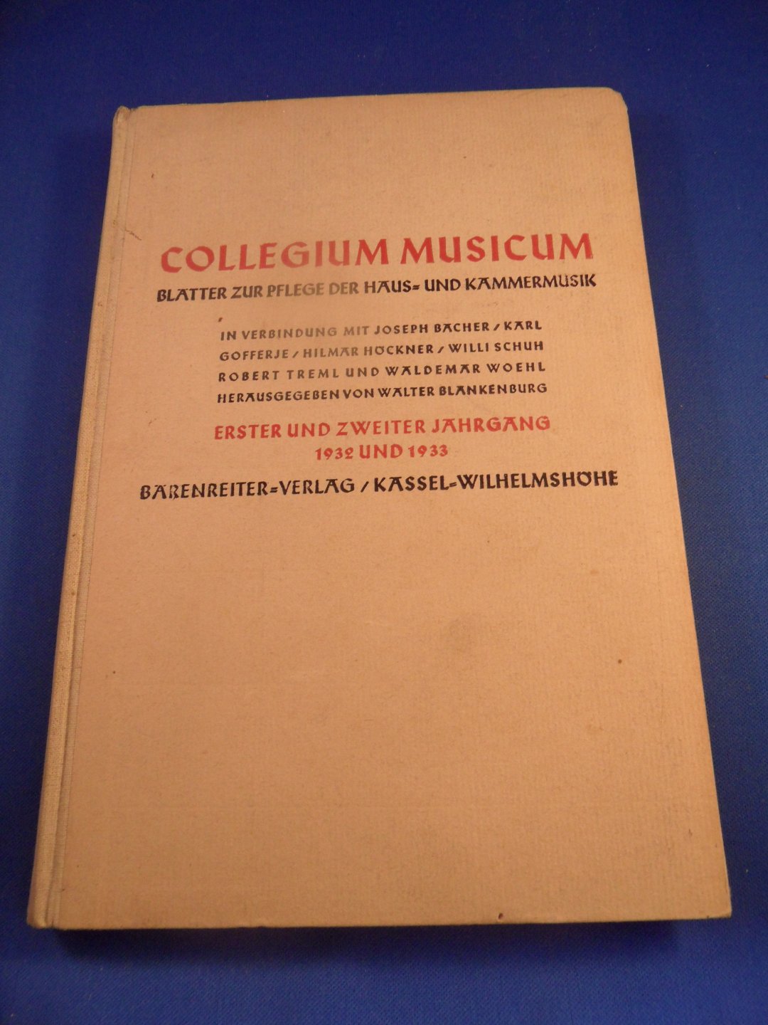 collegium musicum, - collegium musicum, jahrgang 1932 und 1933. (erster und zweiter jahrgang)