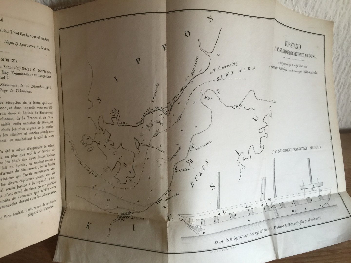 F de Casembroot - DE MEDUSA in de WATEREN VAN JAPAN in 1863 en 1864, Tweede druk met twee kaartjes en een plaatje