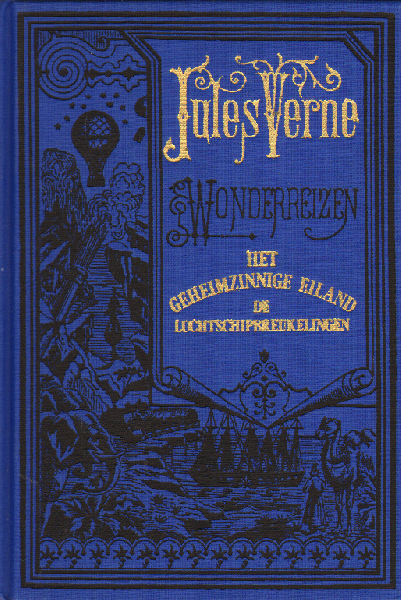 Verne, Jules - Het Geheimzinnige Eiland (De Luchtschipbreukelingen), 222 pag. linnen hardcover, zeer goede staat