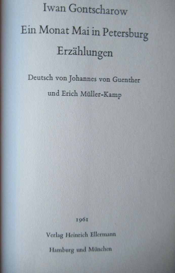 Gontscharow, Iwan - Ein Monat Mai in Petersburg
