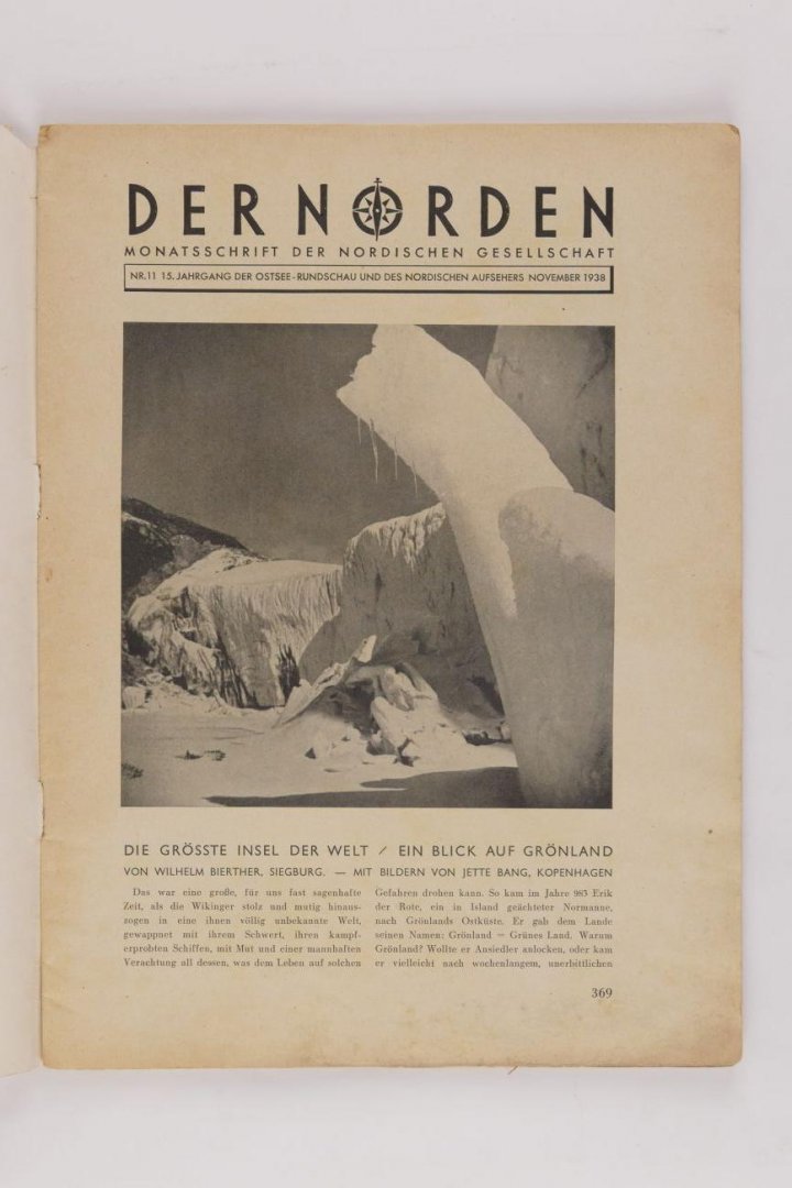 onbekend - Der Norden Monatsschrift  der Nordischen gesellschaft Nr11 15. jahrgang der ostsee- rundschau und des nordischen aufsehers november 1938 ( 5 foto's)