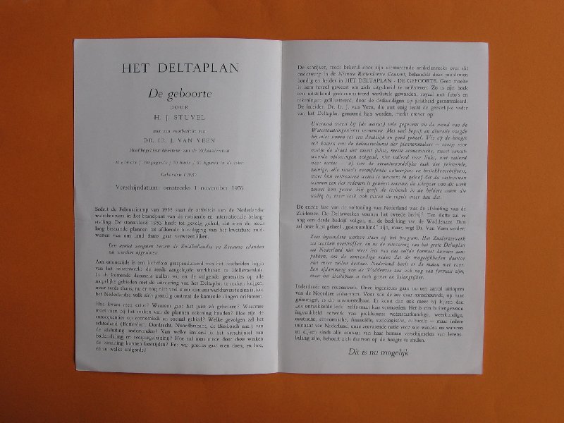 Boekfolder - Het deltaplan