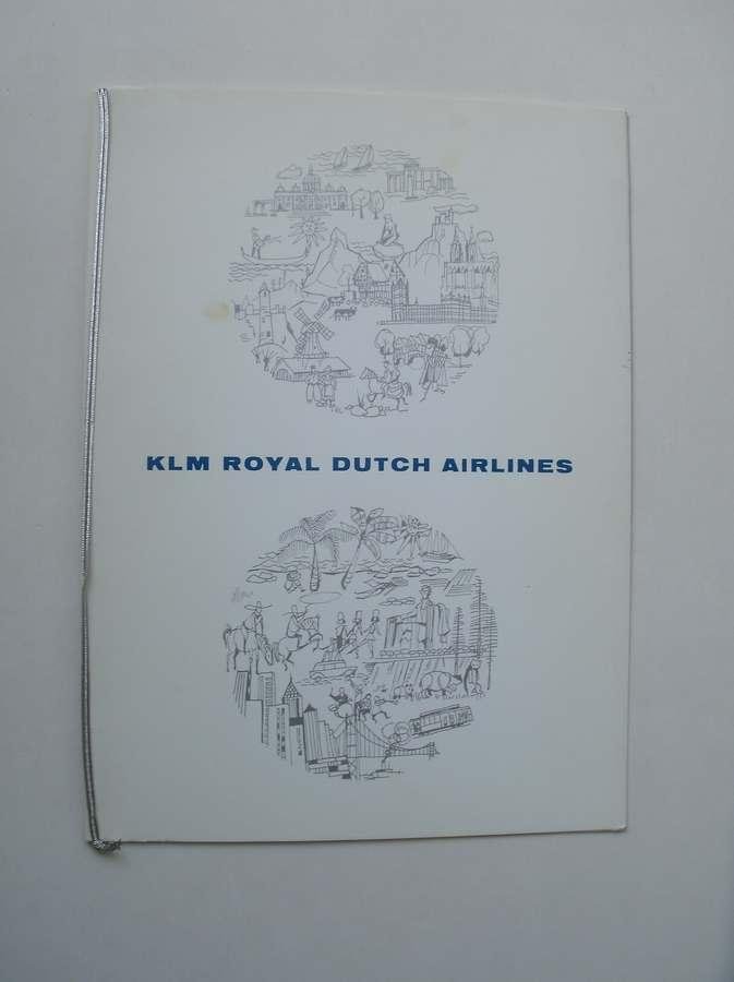 menu. - KLM. Menukaart ter gelegenheid van deze speciale vlucht per klm dc 8 dutch club avio inc. van Amsterdam naar Los Angeles.