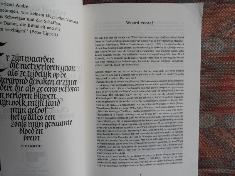 Corsmit, Ward. [priester, publicist]. - Levenswijsheid uit het werk van André Demedts.