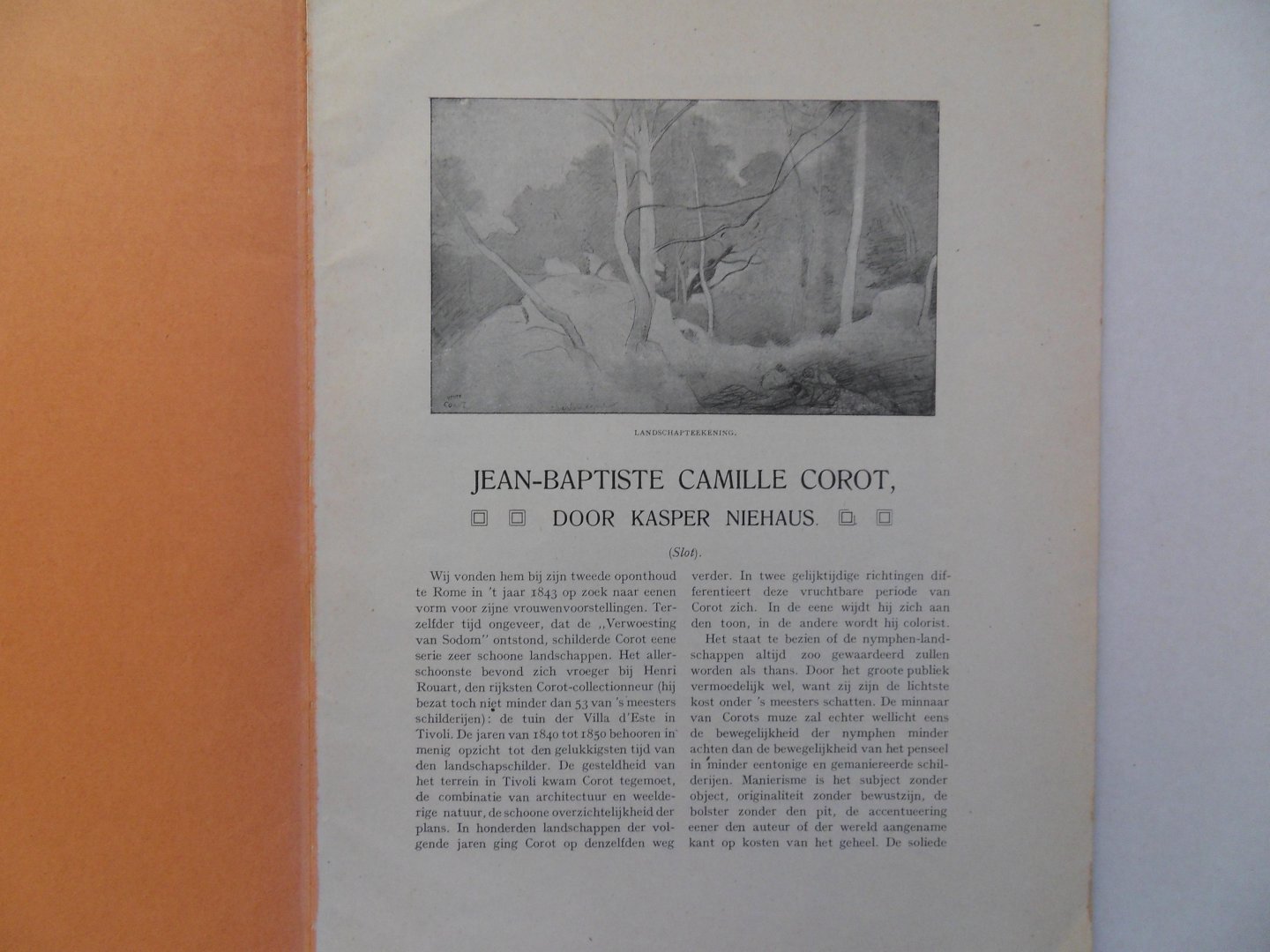 Niehaus, Kasper. [ GESIGNEERD door de schrijver ]. - Jean-Baptiste Camille Corot. [ Overdrukken uit Elsevier`s Geïllustreerd Maandschrift ].