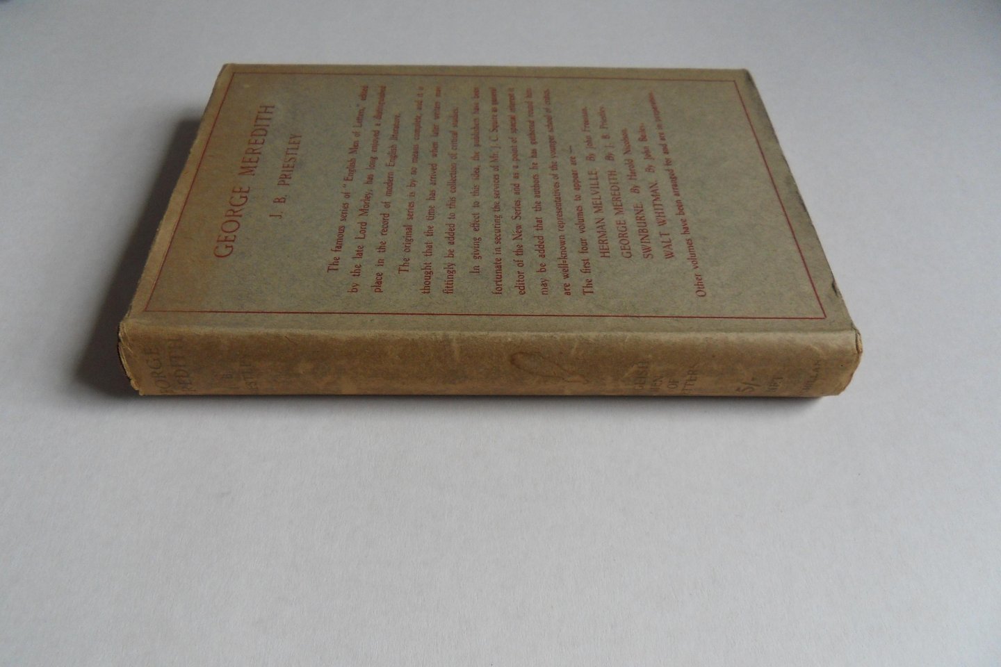 Priestley, J.B. - George Meredith. [ FIRST edition ].