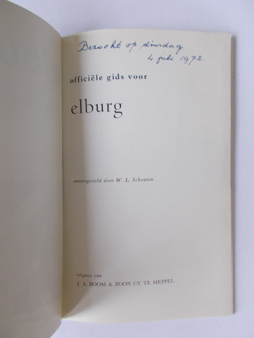 Schouten, W.L. - ELBURG - officiële gids 1972