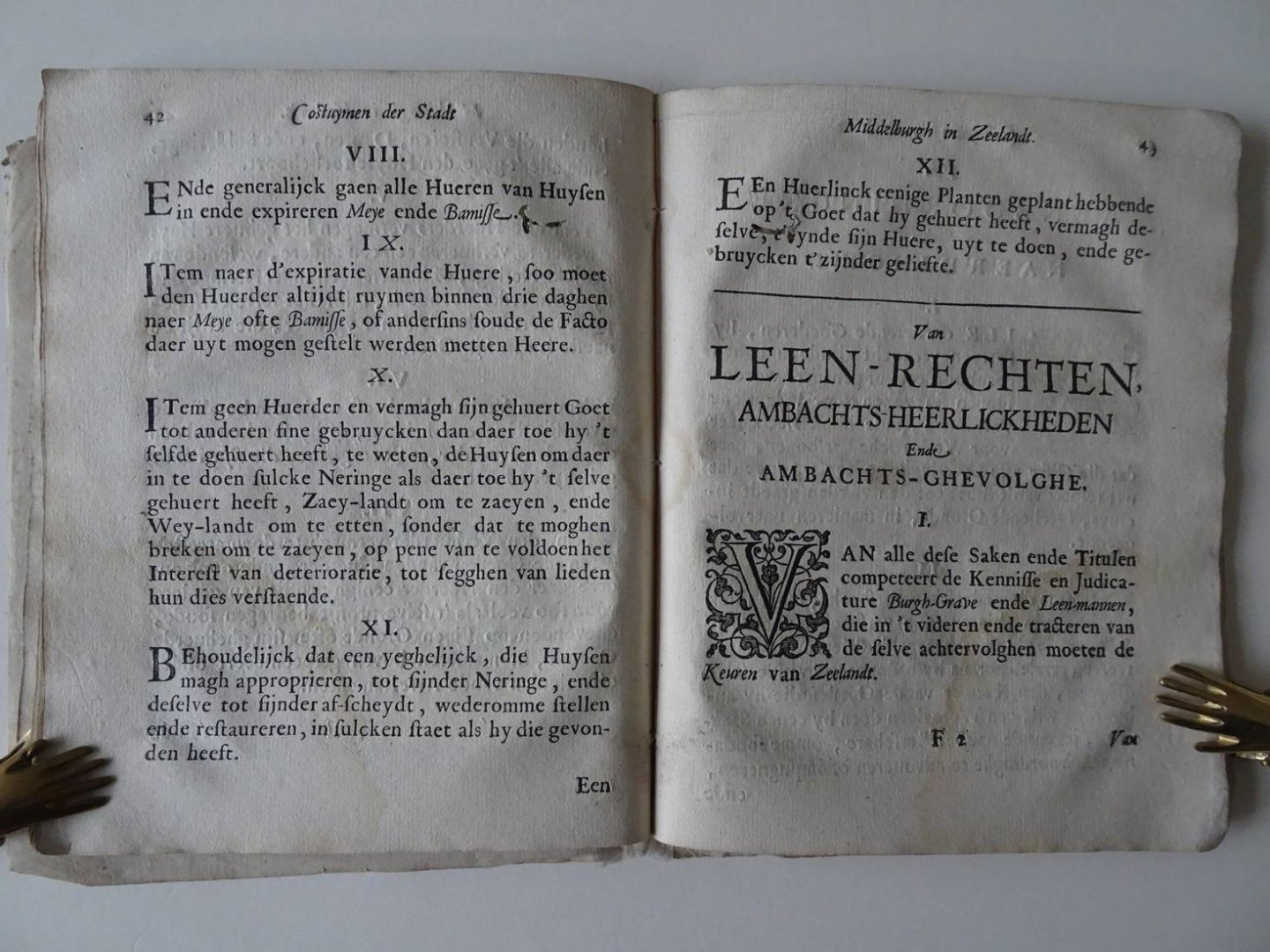  - Costuymen, Ordonnantien Ende Statuyten Der Stadt Middelburgh in Zeelandt.