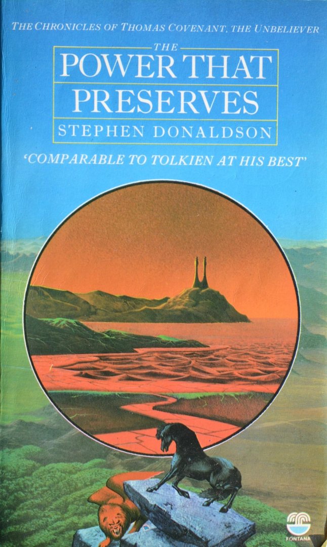 Donaldson, Stephen - 7 titels - Chaos & Order - A dark hungry God arises - Forbidden knowledge - illearth War - Power that preserves - Mirror of her dreams - Man rides through