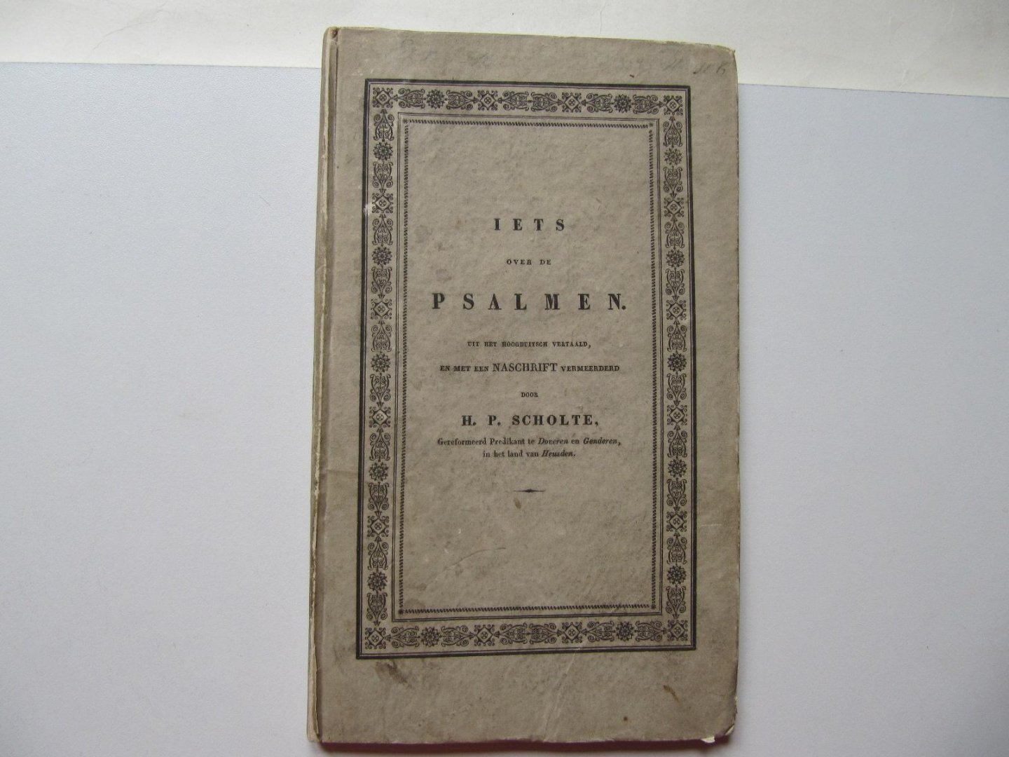 H.P. Scholte - Iets over de Psalmen