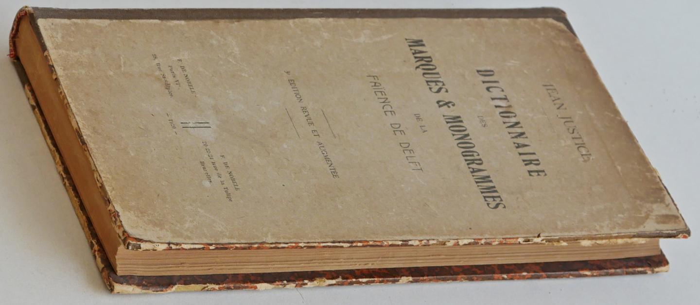 Justice, Jean - Dictionnaire des Marques & Monogrammes da la Faience de Delft