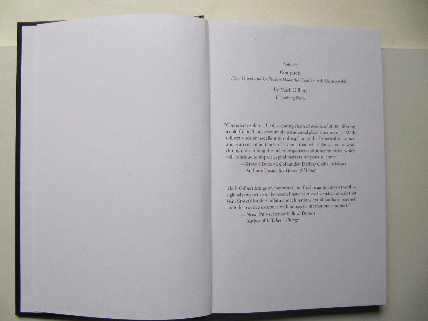 Gilbert, Mark - Complicit / How Greed and Collusion Made the Credit Crisis Unstoppable