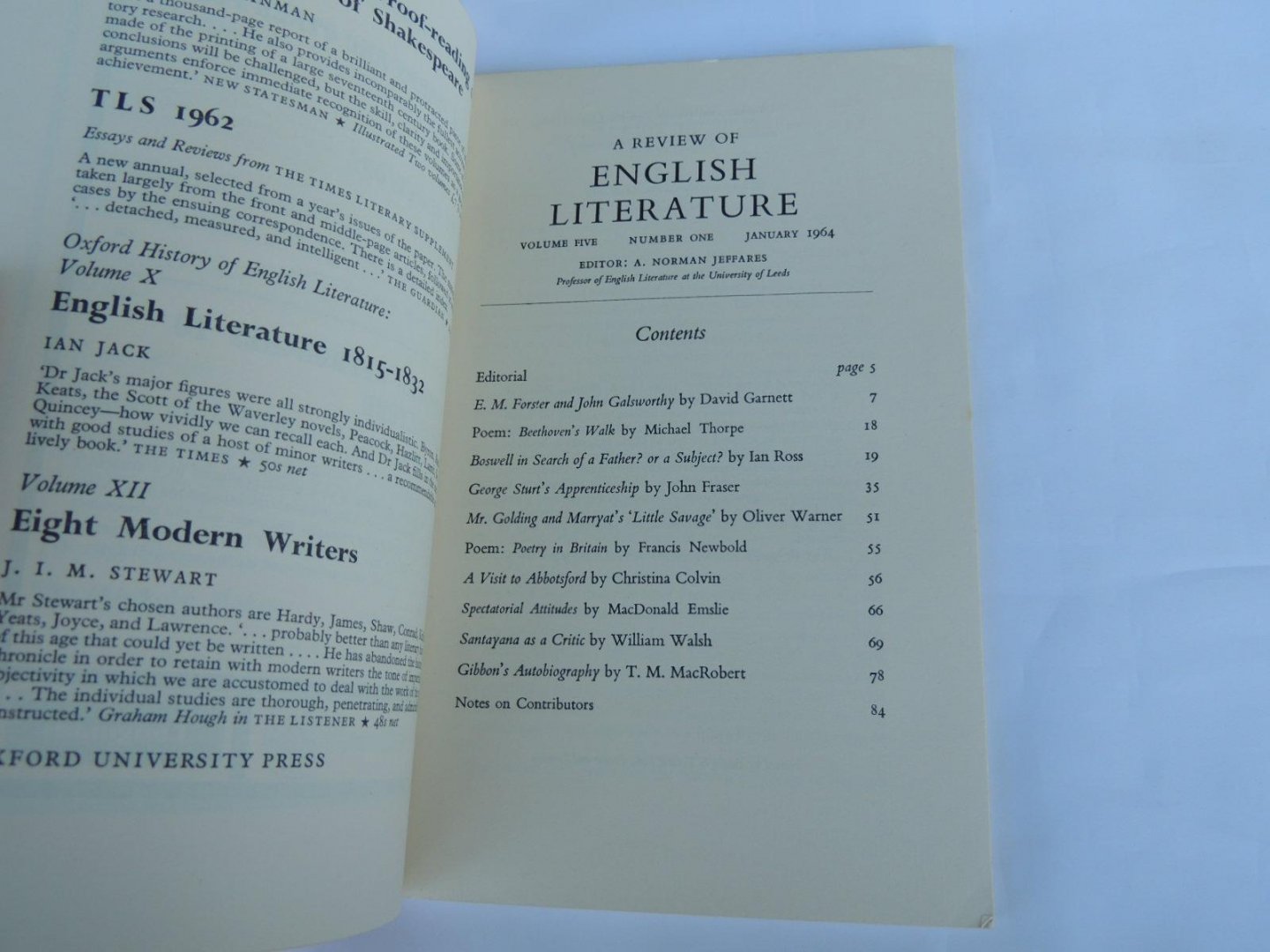 Norman Jeffares - A review of English literature