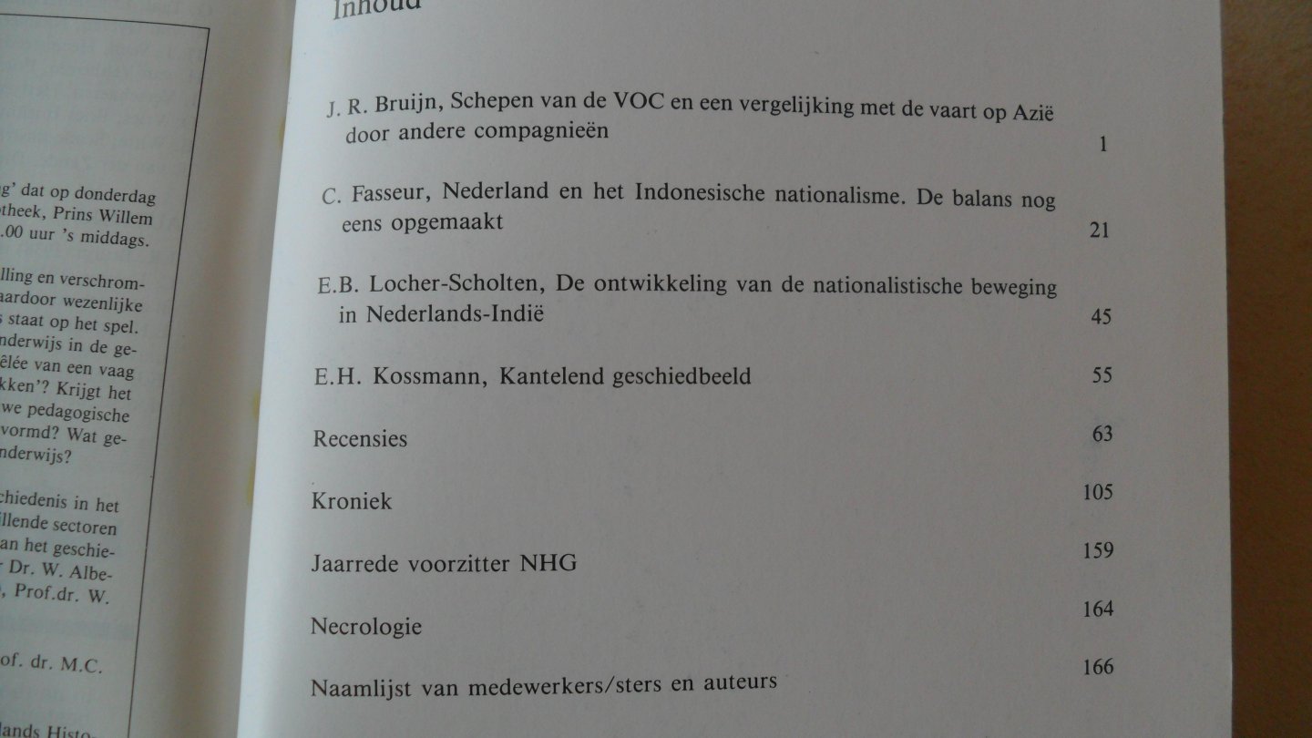 Redactie - Bijdragen en mededelingen betreffende de geschiedenis der Nederlanden  oa: Schepen van V.O.C./ J.R.Bruijn