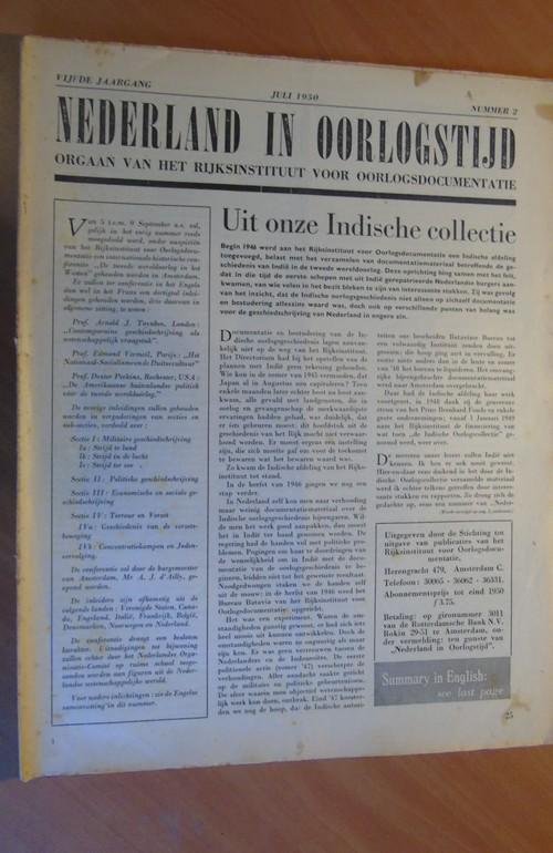 Rijksinstituut voor Oorlogsdocumentatie - Nederland in Oorlogstijd. Orgaan van het Rijksinstituut voor Oorlogsdocumentatie. 5e jaargang nummer 2. Juli 1950 (Uit onze Indische Collectie)