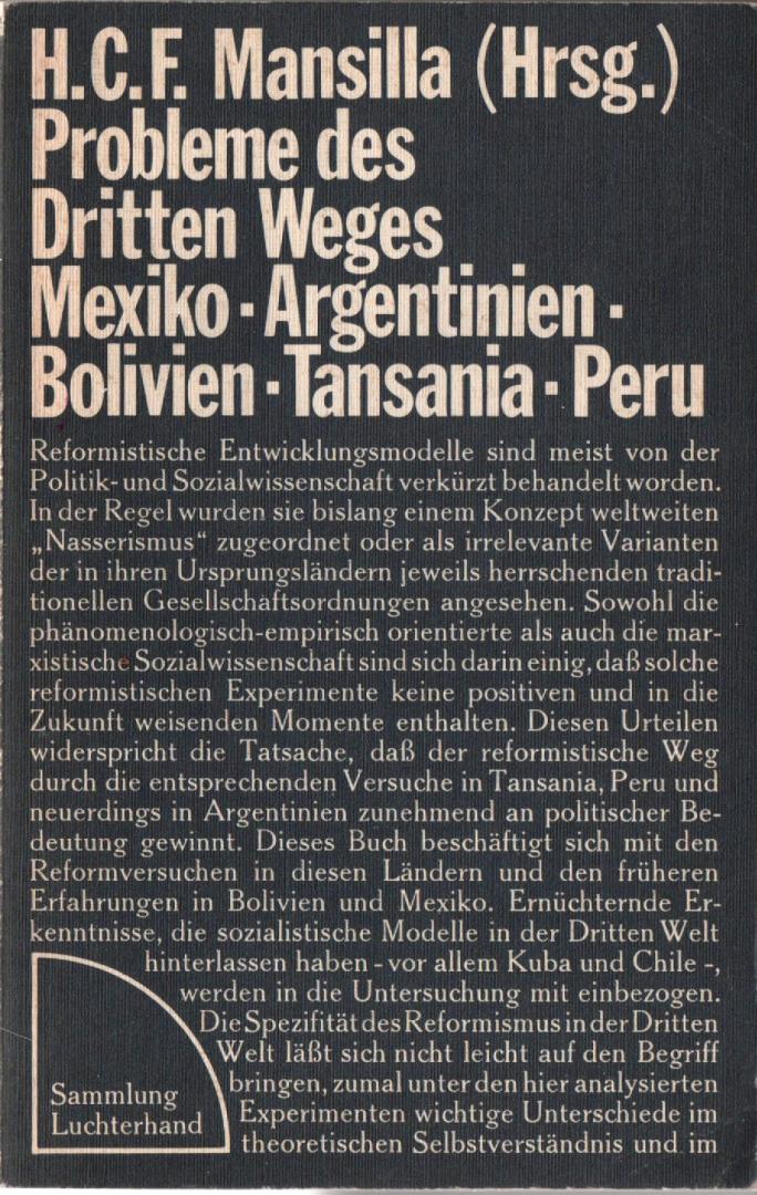 Mansilla (Hrsg.) - Problerme des Dritten Weges Mexiko Argentinien Bolivien Tansania Peru