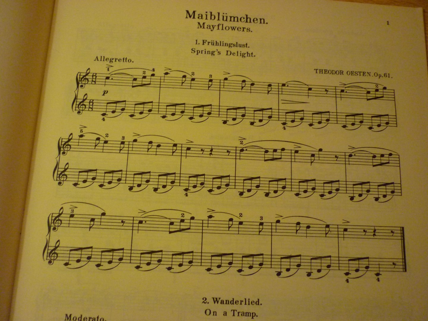 Oesten; Theodor - Mayflowers; (Fleurs de Mai. Maiblumchen) 25 Easy studies for Pianoforte by Theodor Oesten, Op. 61. Piano Solo (edited and fingered by Louis Oesterle)
