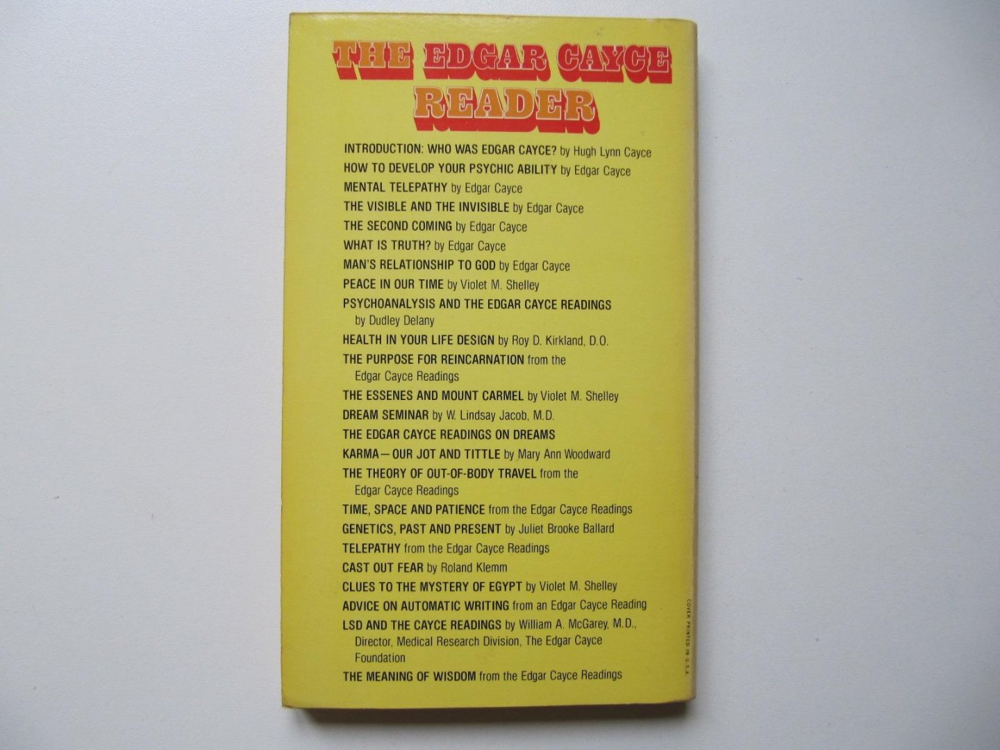 Editor Hugh Lynn Cayce - The Edgar Cayce Reader