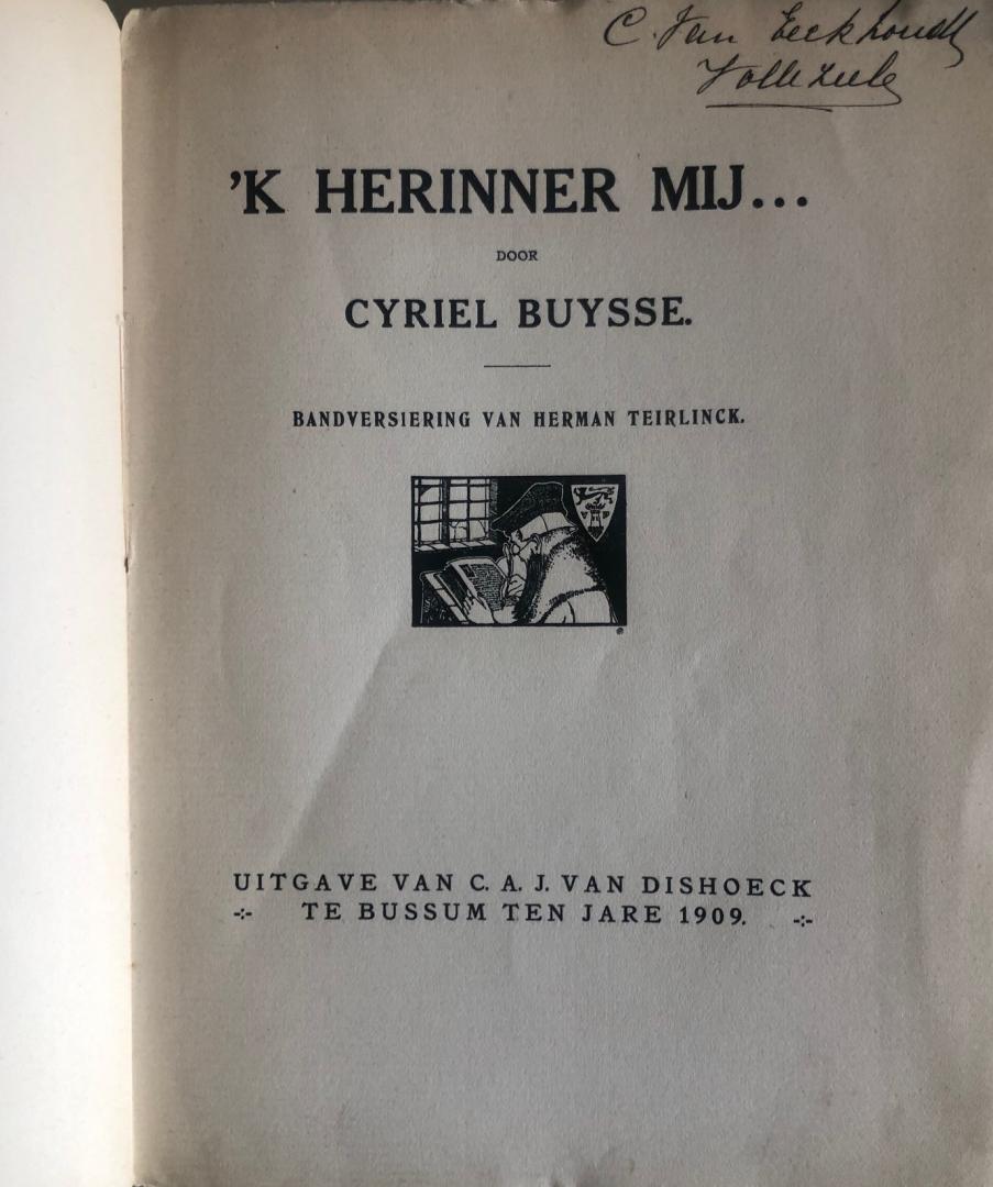 Buysse, Cyriel - ‘K Herinner mij.