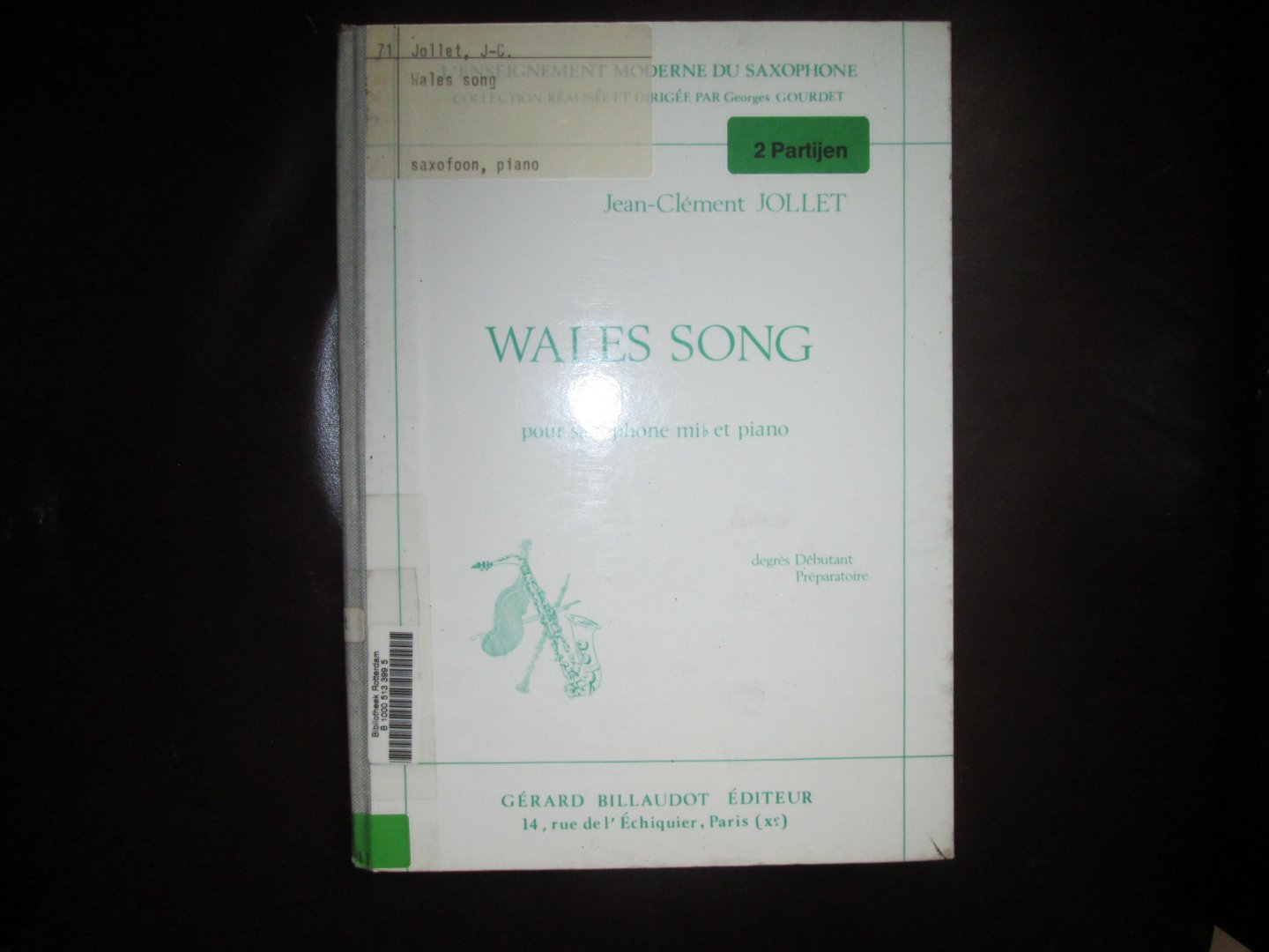 Jollet , Jean - Clement - WALES SONG pour saxophone alto et piano