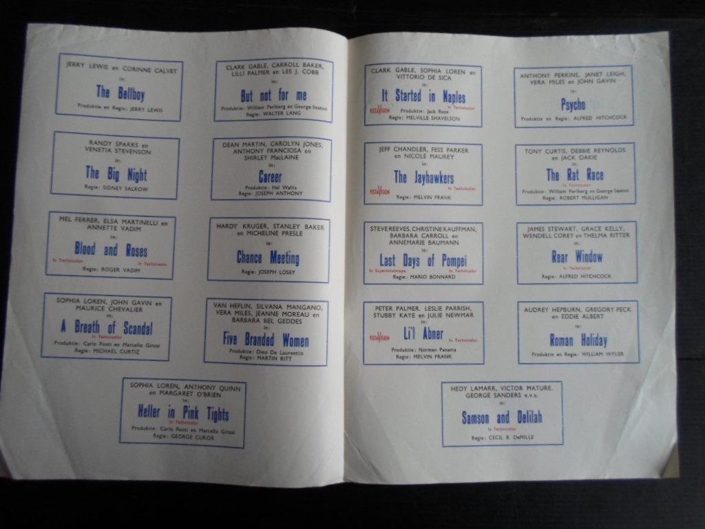  - Paramount Pictures Produktie Aankondiging 1960-1961