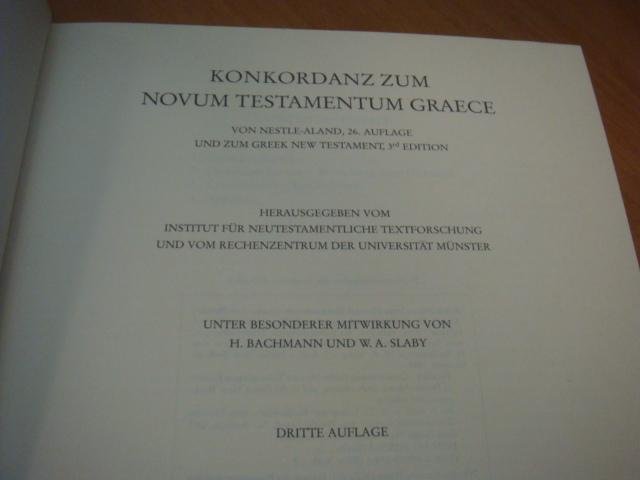 Diverse auteurs - Concordance to the novum testamentum graece Eng/ DU