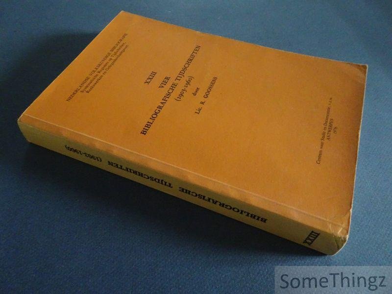 Goossens, R. - Vier bibliografische tijdschriften (1903-1960) [Nederlandse Volkskundige Bibliografie. Deel XXIII.]