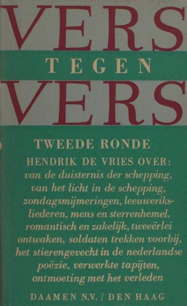 Vries, Hendrik de. - Vers tegen vers. Tweede ronde.
