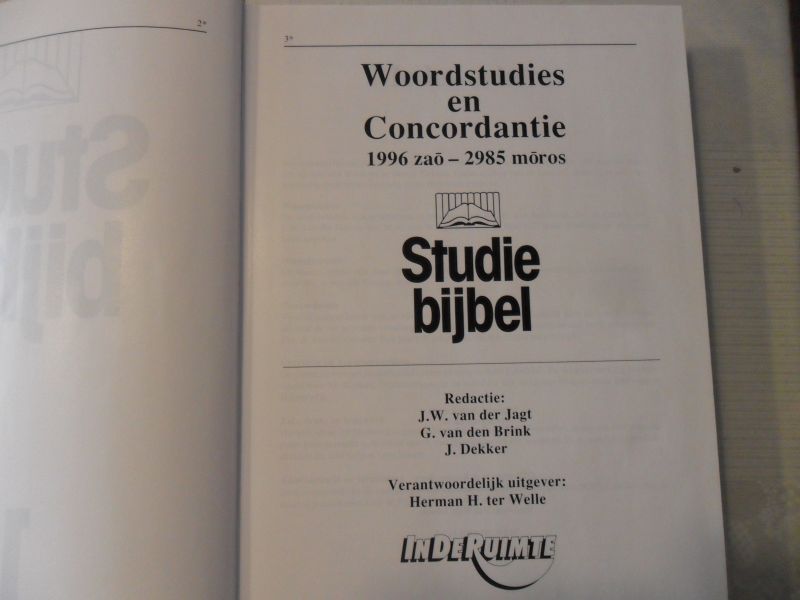 Jagt van de J.W. / Brink van den G. / Dekker J. - Woordstudies en Concordantie 1996 zaó - 2985 móros