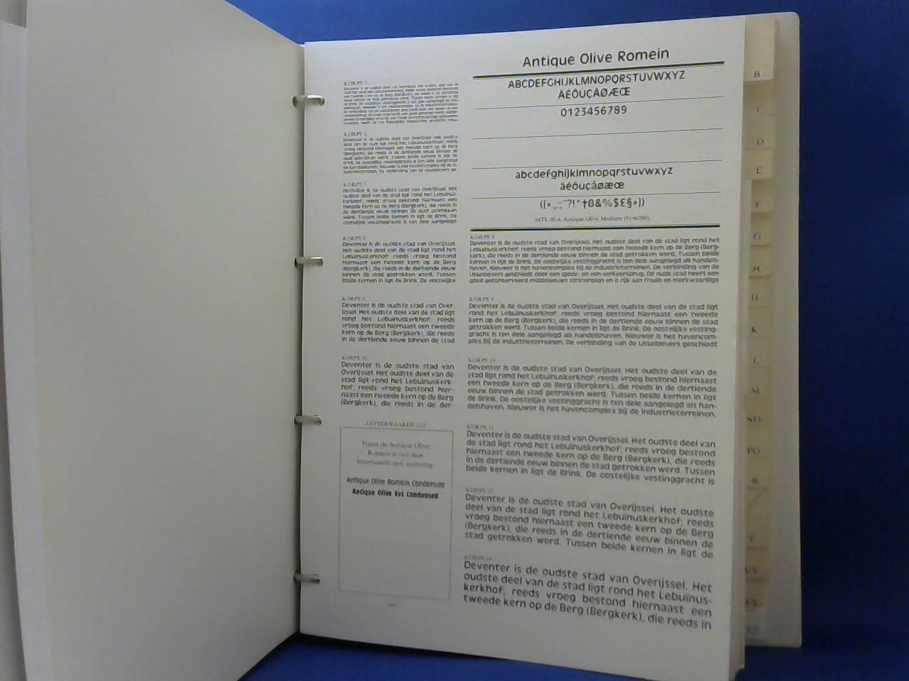 Salland de Lange - Letterproef, zicht op zetwerk, zetwerk op zicht