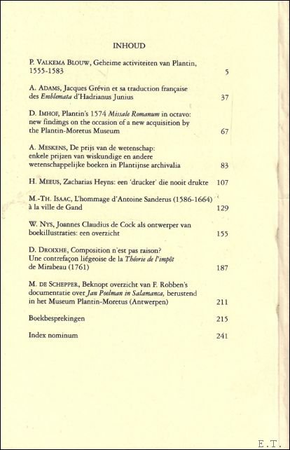 Articles and contributions from The Golden Passer - DE GULDEN PASSER,  73e jaargang, 1995 , bulletin van de vereeniging der Antwerpse Bibliophielen The Golden Compasses.